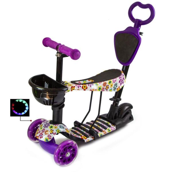 

Самокат Scooter 5 в 1 с рисунком Фиолетовый Цветочек
