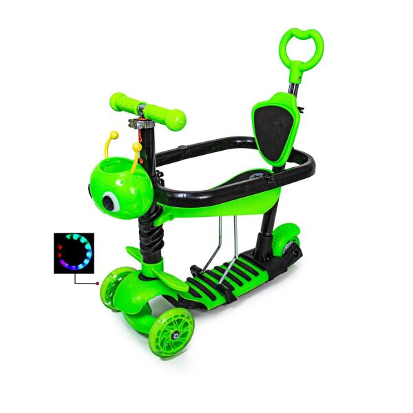 

Самокат с защитным бортиком Scooter "Коровка" 5 в 1. Салатовый