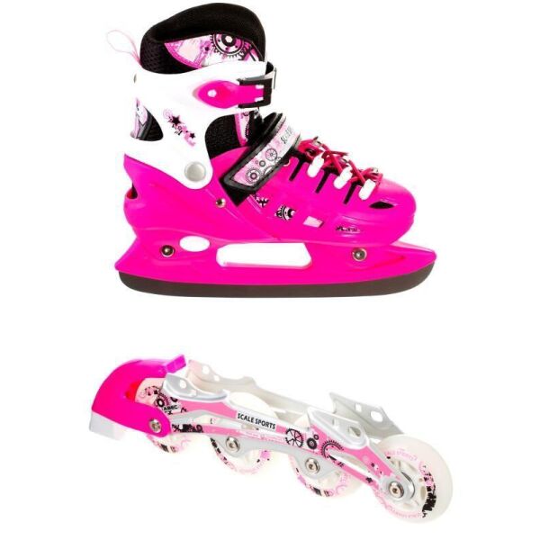 

Ролики-коньки Scale Sport. Pink (2в1), размер 29-33