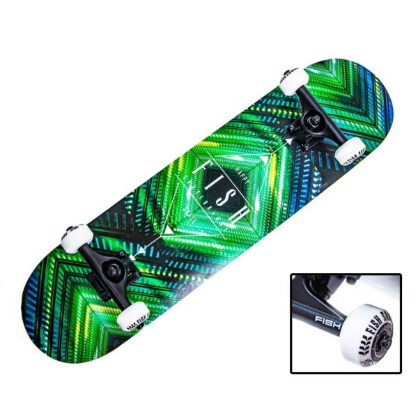 

СкейтБорд деревянный от Fish Skateboard "Green Rhombus"
