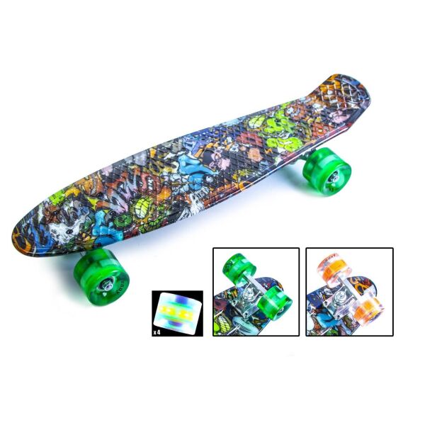 

Penny Board "Graffiti" Monsters. Светящиеся колеса.