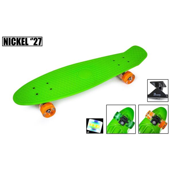 

Пенниборд Penny Board Nickel 27".Green. Светящиеся колеса