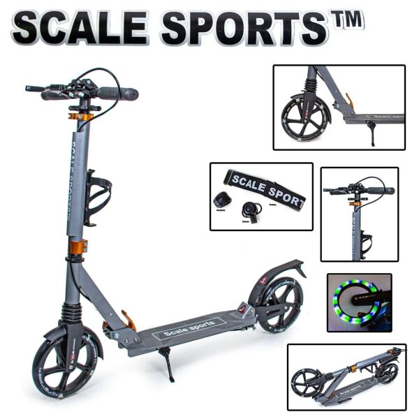

+Подарок Самокат двухколесный Scale Sports SS-20 Серый Светящиеся колеса