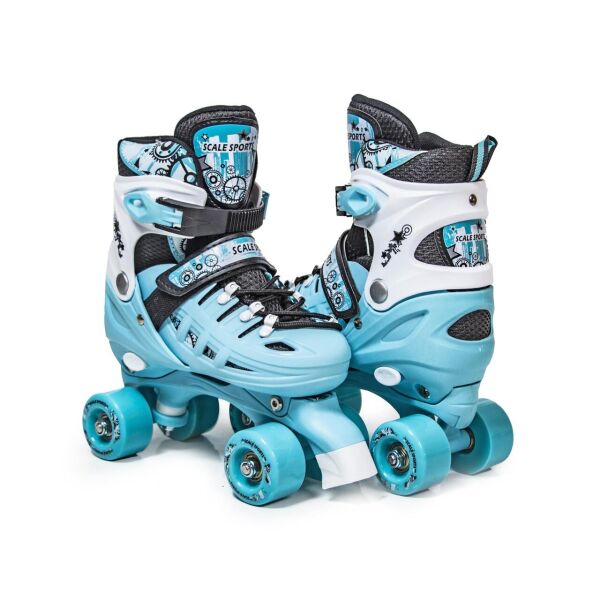 

С Подарком Детские раздвижные ролики-квады Scale Sports Мятные, размеры 29-33, 34-38