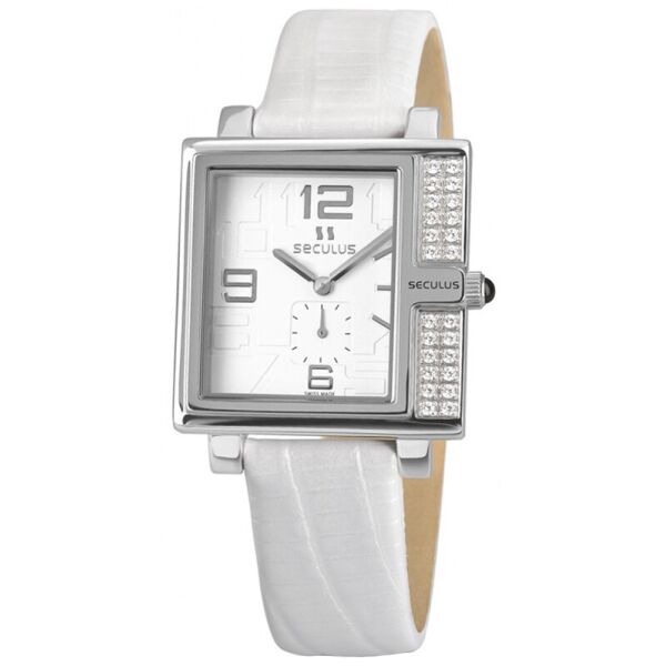 

Женские часы Seculus 1670.2.1064 white, ss-cz, white leather