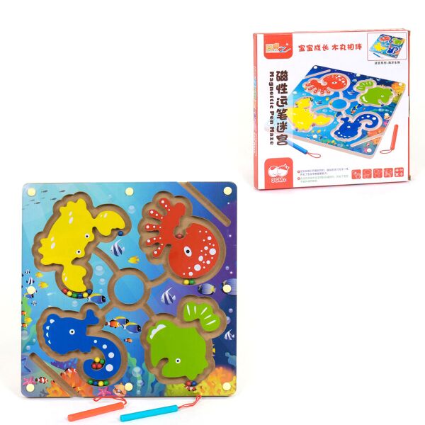 

Деревянный магнитный лабиринт Kimi Подводный мир Разноцветный 6900067399922