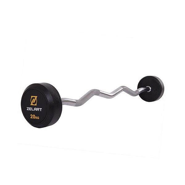

Штанга фиксированная изогнутая Rubber Coated Barbell TA-2687 20кг Черный (58363067)