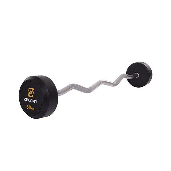 

Штанга фиксированная изогнутая Rubber Coated Barbell TA-2687 30кг Черный (58363067)