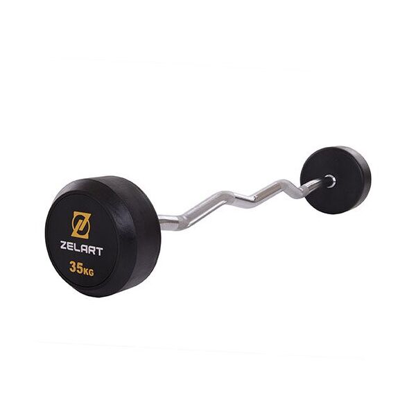 

Штанга фиксированная изогнутая Rubber Coated Barbell TA-2687 35кг Черный (58363067)