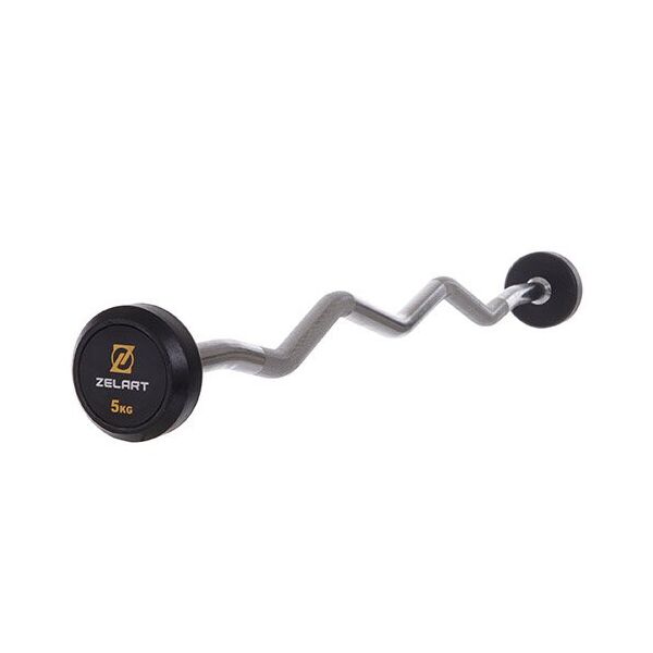 

Штанга фиксированная изогнутая Rubber Coated Barbell TA-2687 5кг Черный (58363067)
