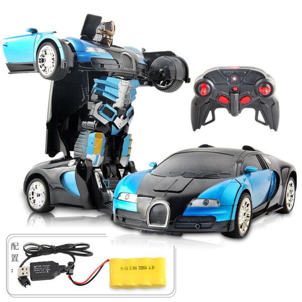 

Машинка Трансформер Bugatti Robot Car Size 18 СИНЯЯ радиоуправляемая машинка