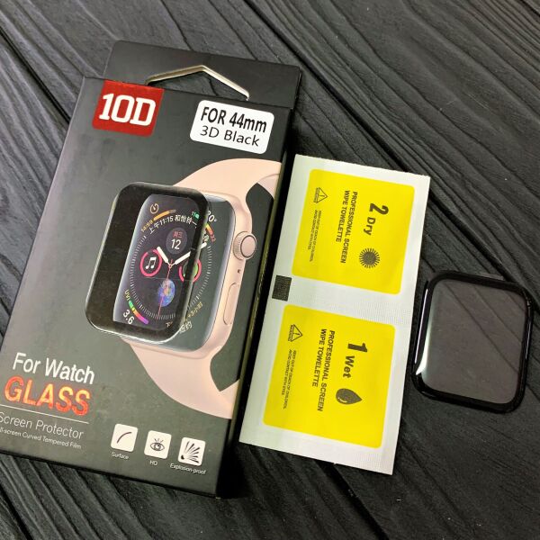 

Защитное стекло 10D для Apple Watch 44 mm чёрное