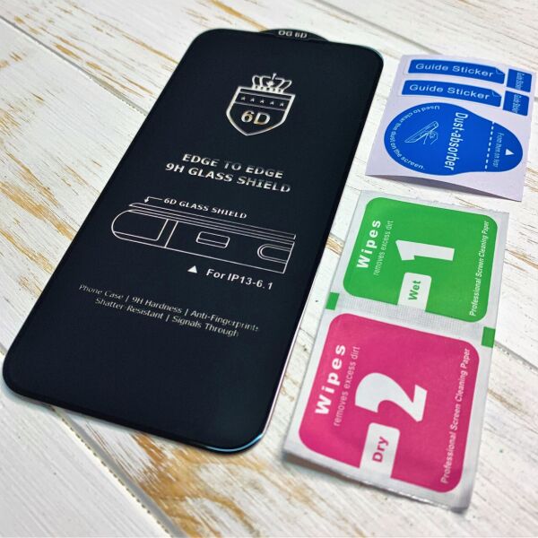 

Защитное стекло для iPhone 13 6D чёрное