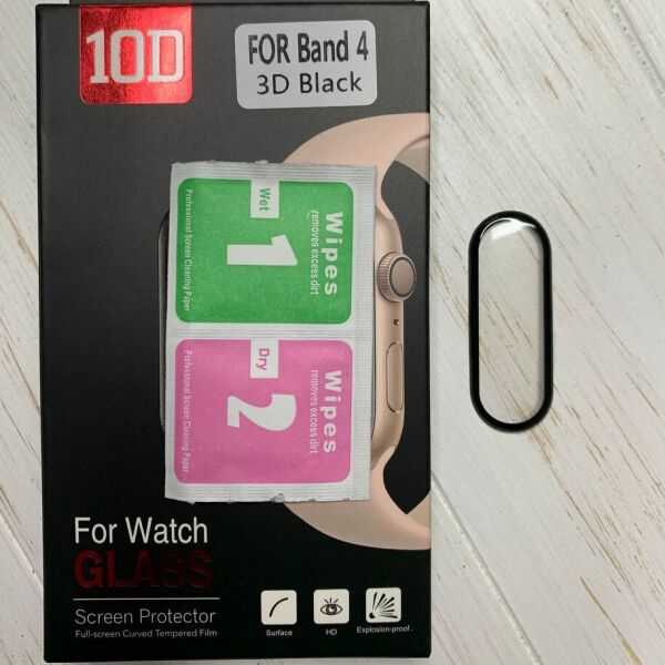 

Защитное стекло 10D для Mi Band 4 чёрное