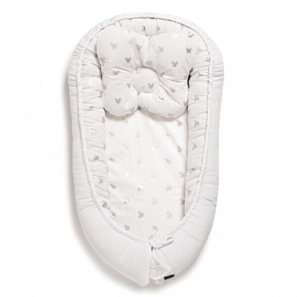 

Кокон для новорожденных Twins Velvet 9064 с подушкой Белый с принтом