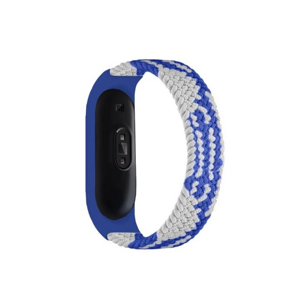 

Ремешок для фитнес браслета Mi Band 3/4/5/6 Solo Loop Multi M (160mm-170mm) blue white синий с белым