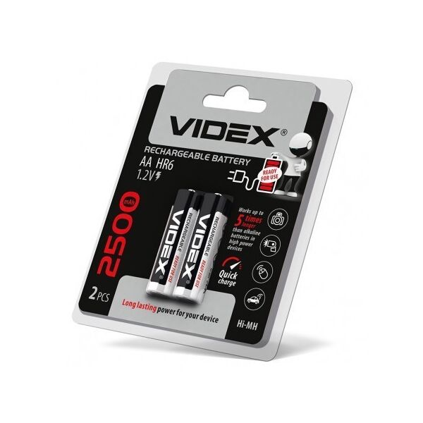 

Аккумулятор Videx 2500 mAh AA, Ni-Mh, 2шт