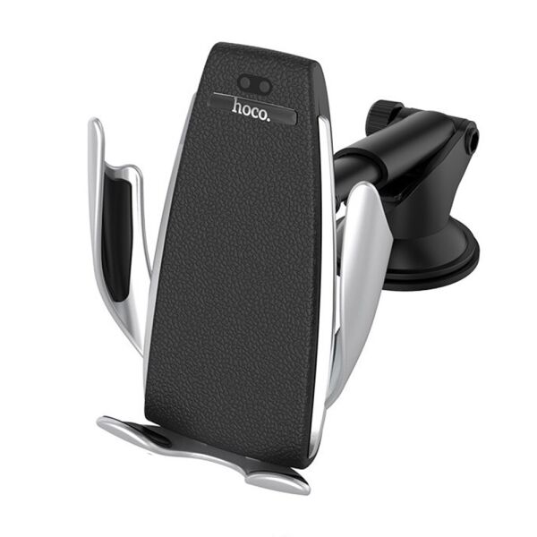 

Автодержатель для телефона Hoco CA34 Elegant automatic induction wireless charging car holder Silver