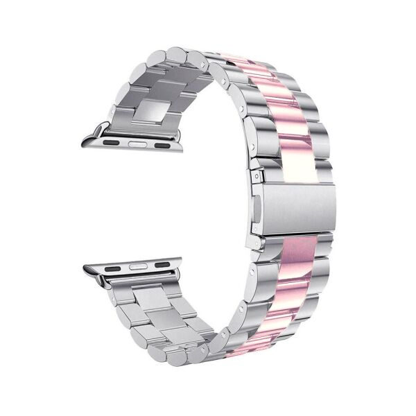

Ремешок Металлический Apple Watch 42/44mm Silver+Pink (10)