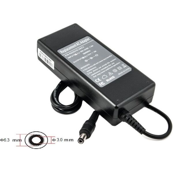 

Блок питания для ноутбуков PowerPlant TOSHIBA 220V, 15V 90W 6A (6.3*3.0) (TO90C6330)