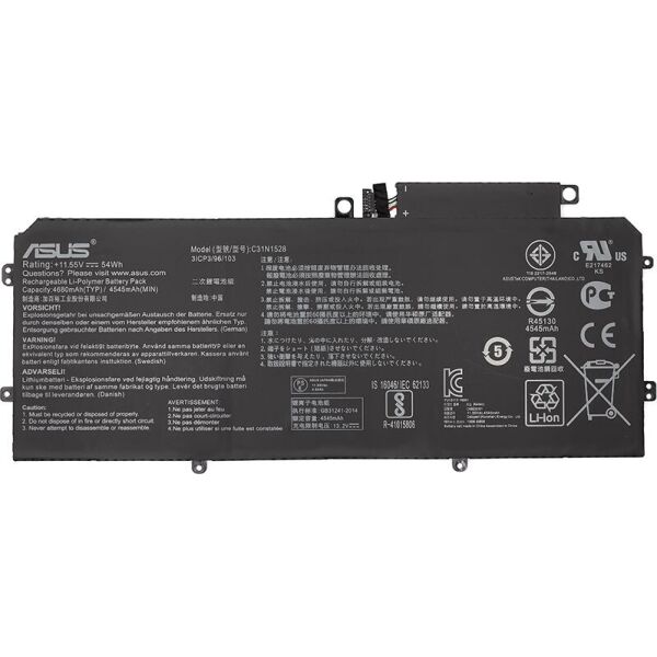 

Аккумулятор для ноутбуков ASUS ZenBook Flip UX360 (C31N1528) 11.55V 54Wh (original) (NB431038)