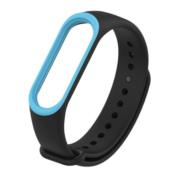 

Ремешок для фитнес-браслета Xiaomi Mi Band 3 и 4 Black with blue
