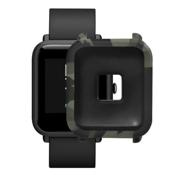 

Amazfit Bip Защитный силиконовый чехол для смарт часов, green camouflage