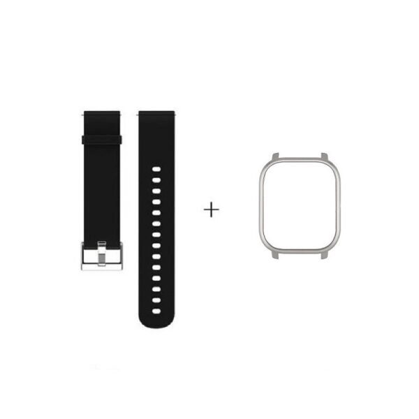 

Amazfit GTS Комплект для смарт часов (ремешок и бампер), Black-Silver