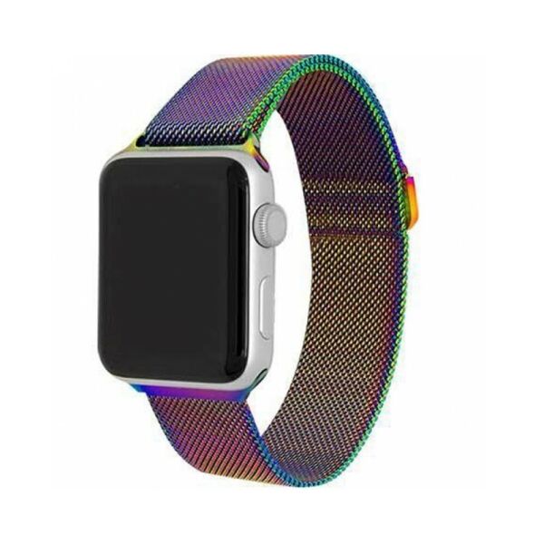 

Ремешок для часов Milanese loop steel bracelet Apple watch, 38-40 мм. Oil-rainbow