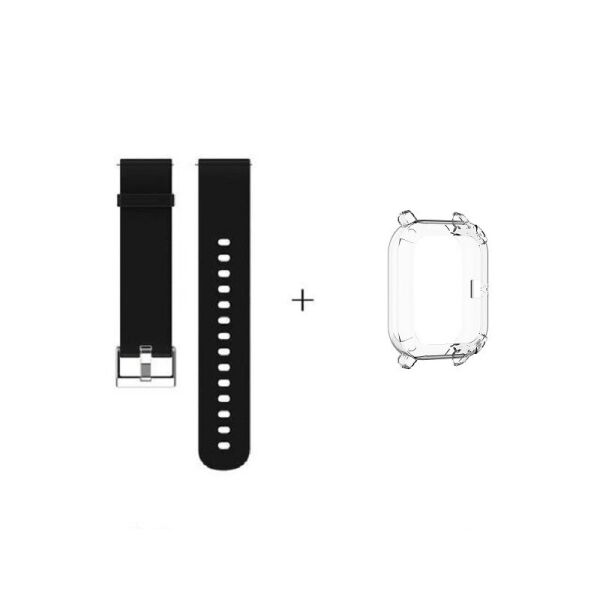 

Amazfit GTS Комплект для смарт часов (ремешок и бампер), Black-Transparent