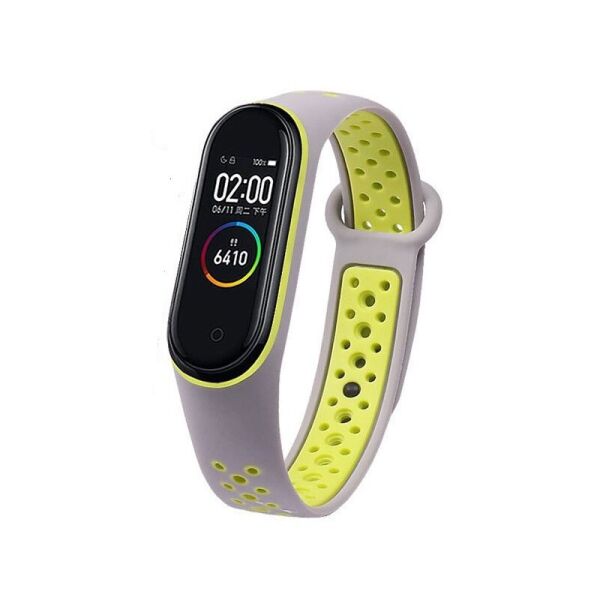 

Ремешок для фитнес-браслета Xiaomi Mi Band 3 и 4 Nike Design Gray with lime