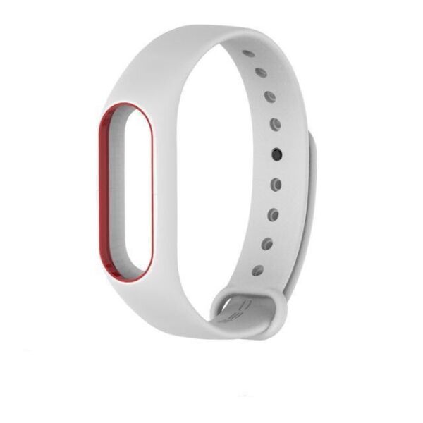 

Ремешок TPU для фитнес-браслета Xiaomi Mi Band 2 White with red