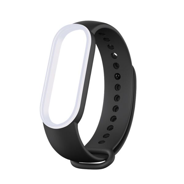 

Ремешок для фитнес-браслета Xiaomi Mi Band 5 и 6 Contur Black with white