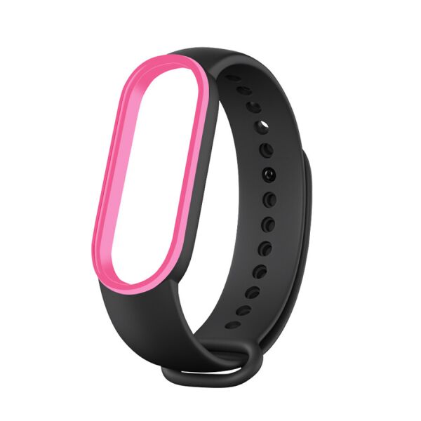 

Ремешок для фитнес-браслета Xiaomi Mi Band 5 и 6 Contur Black with pink