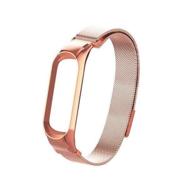 

Ремешок для фитнес браслета Xiaomi Mi Band 5 и 6 Milanese design Rose gold