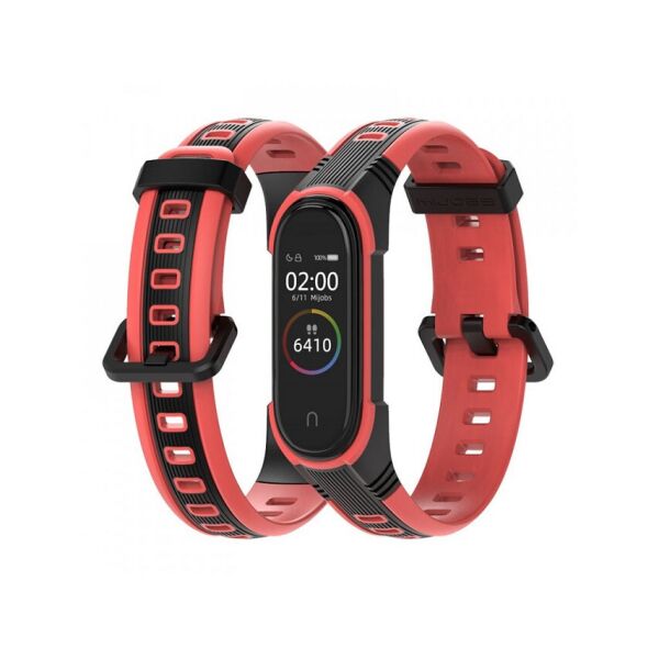 

Ремешок для фитнес-браслета Xiaomi Mi Band 3 и 4 Sport 2 Black with red