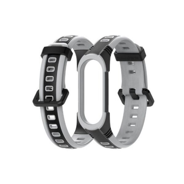 

Ремешок для фитнес-браслета Xiaomi Mi Band 5 и 6 Sport 2 Black with gray