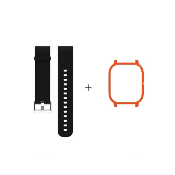 

Amazfit GTS Комплект для смарт часов (ремешок и бампер), Black-Orange