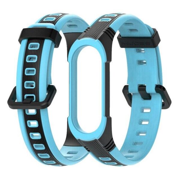 

Ремешок для фитнес-браслета Xiaomi Mi Band 5 и 6 Sport 2 Black with blue