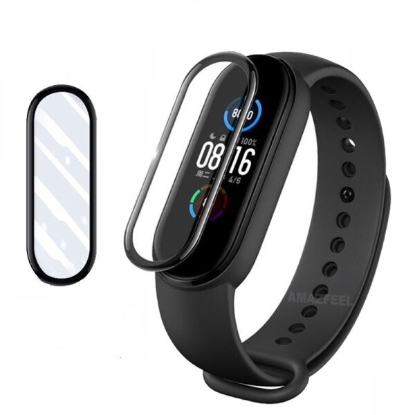 

Защитное стекло 10D PET+PMMA для фитнес браслета Xiaomi Mi Band 5 с рамкой, 1 шт.