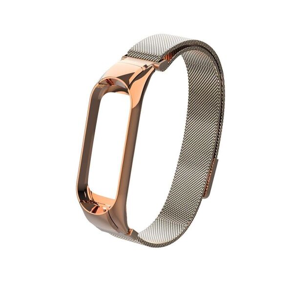 

Ремешок для фитнес браслета Xiaomi Mi Band 3 и 4 Milanese design Rose gold