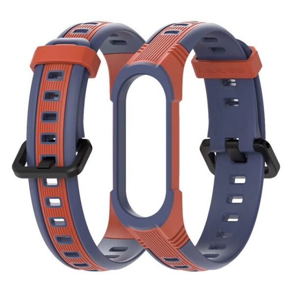 

Ремешок для фитнес-браслета Xiaomi Mi Band 3 и 4 Sport 2 Blue with orange