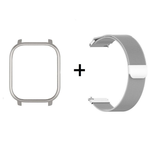 

Amazfit GTS Комплект для смарт часов (металлический магнитный ремешок и бампер), Silver