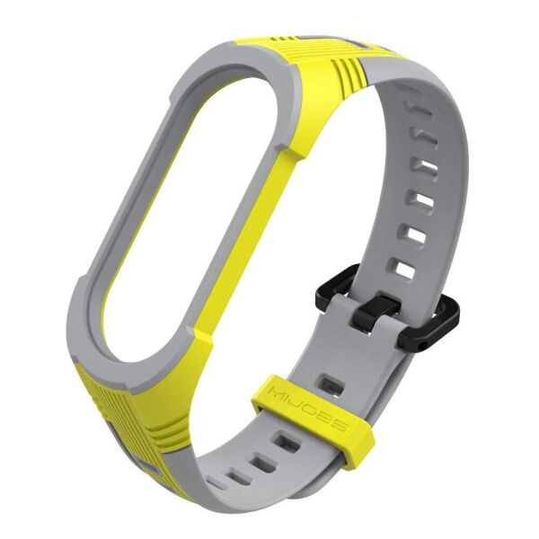 

Ремешок для фитнес-браслета Xiaomi Mi Band 5 и 6 Sport 2 Gray with yellow