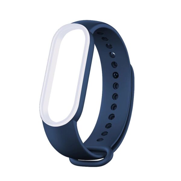 

Ремешок для фитнес-браслета Xiaomi Mi Band 5 и 6 Contur Dark blue with white