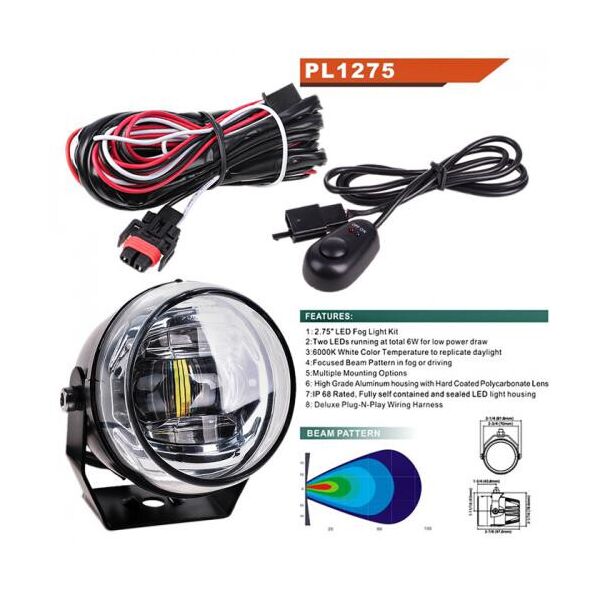 

Фара DLAA додаткова PL-1275 LED-ZES/12V-9W-900LM/D=70мм (PL-1275-LED)