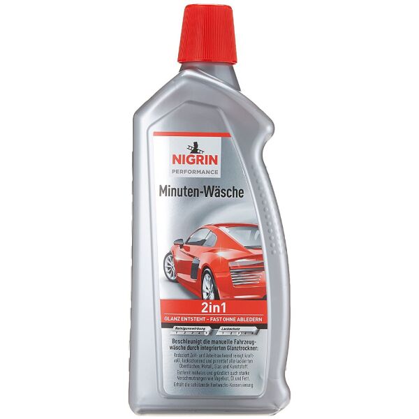 

NIGRIN Performance Minutenwäsche Turbo быстро стекающий автошампунь консервант 2 в 1 блеск и сушка (Германия) 1 л