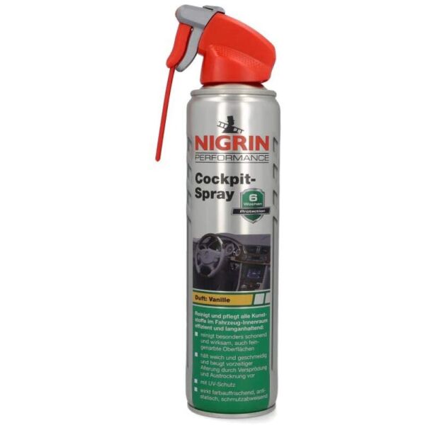 

NIGRIN Performance Cockpit-Spray Vanille 40-дневный очиститель протектант для пластика Ваниль (Германия) 400 мл