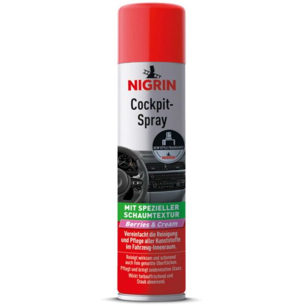 

NIGRIN Cockpit-Spray Berries - Cream очиститель протектант для пластика Ягоды и Крем (Германия) 400 мл