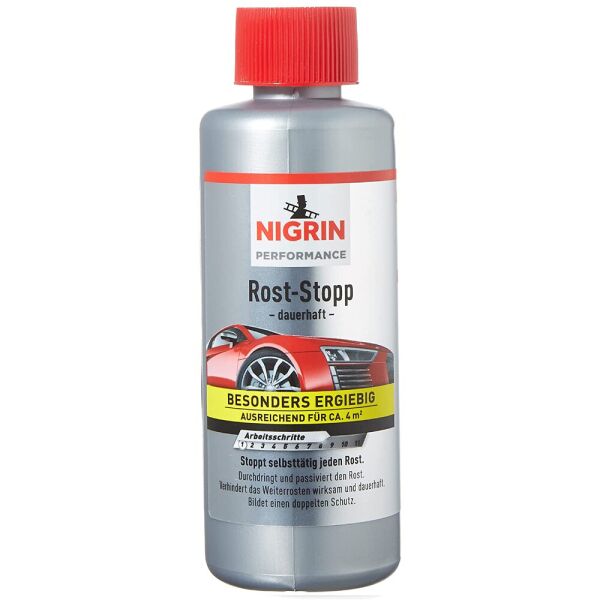 

NIGRIN Performance Rost-Stopp высокоэффективный экономный 3-часовой удалитель ржавчины с индикатором (Германия) 200 мл с кистью в комплекте